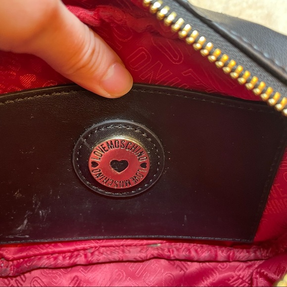Love Moschino Black Heart Studded Crossbody Bag - Picture 7 of 10
